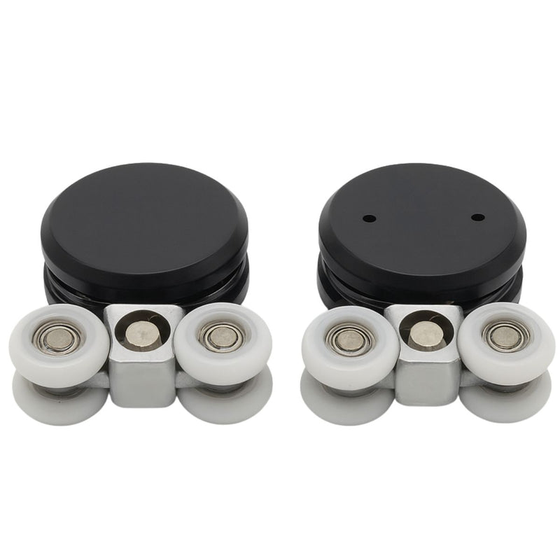 Rodachines para Puerta Corrediza de vidrio. Acabado Negro Mate. Deslizamiento Suave y Silencioso. (Par) para riel TD-8600B-4