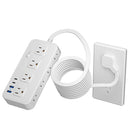 Regleta Toma Corriente De 8 Salidas, 2 Puertos USB Tipo A Y 2 Puertos Tipo C. Adaptador Carga Rápida.