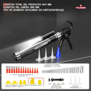 Pistola De Calafateo Profesional con linterna incorporada Para Silicona. Aplicador De Cartuchos, Adhesivos, salchichas Y Selladores. Calafateadora. 19 axis luxury (set de 48 piezas)