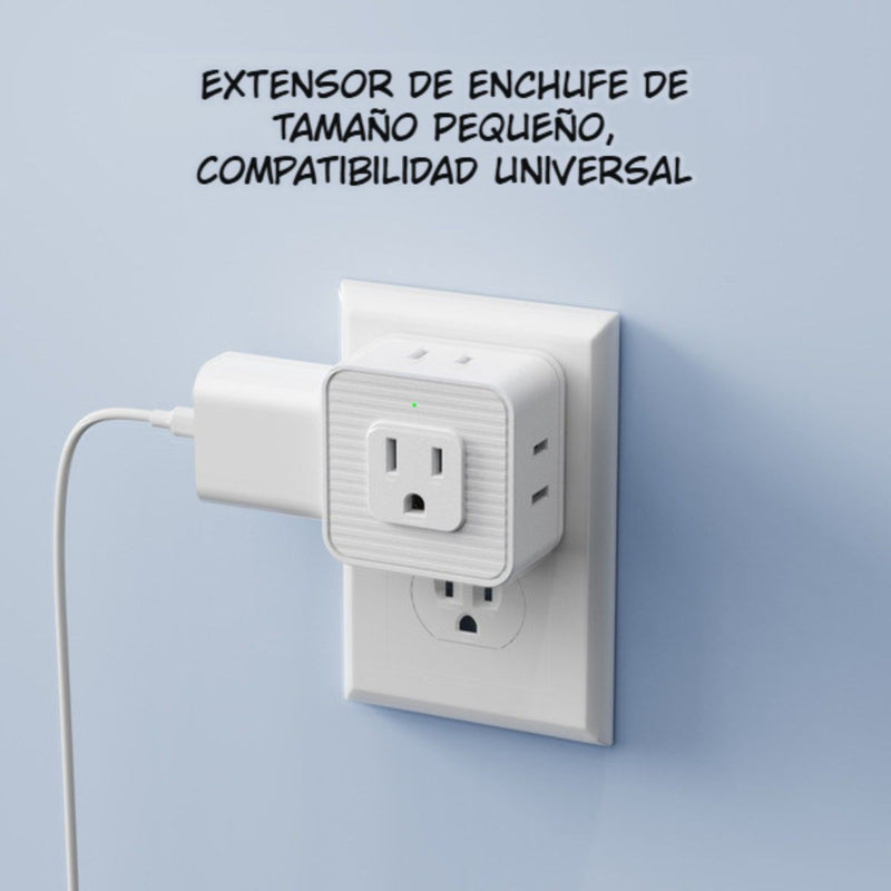 Regleta T Extensor De Tomacorrientes De Pared 5 En 1. Adaptador De Enchufe Compacto. Multiplicador De Tomas Eléctricas.
