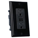 Tomacorriente GFCI 15A Con Protección Contra Fallas a Tierra. Enchufe Eléctrico Con Seguro TR. Color Negro.