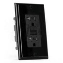 Tomacorriente GFCI 20A Con Protección Contra Fallas a Tierra. Enchufe Eléctrico Con Seguro TR. Color Negro.