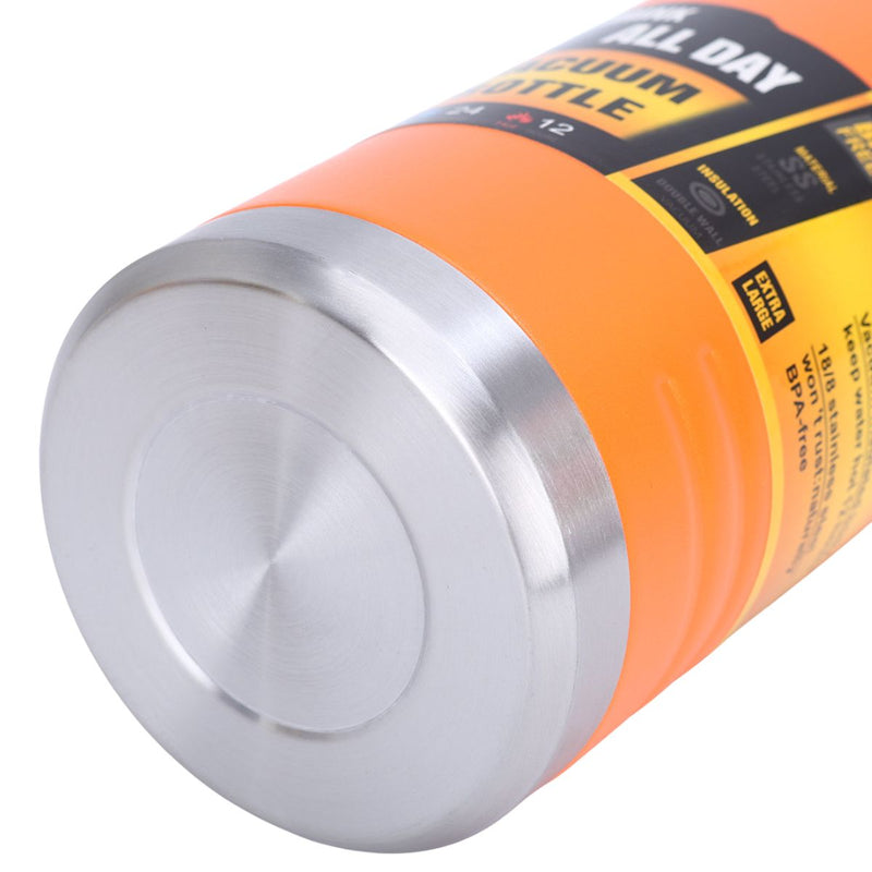 Botella De Agua Térmica 1200ml. Termo naranja De Doble Pared. Acero Inoxidable. Libre de BPA.