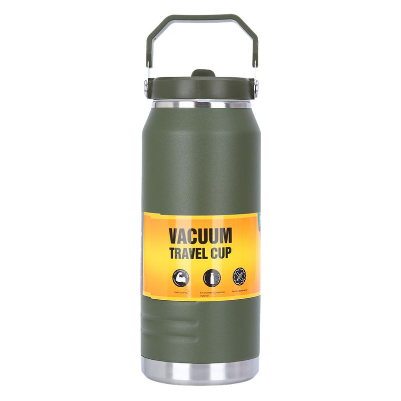 Botella De Agua Térmica 1200ml. Termo De Doble Pared. Acero Inoxidable. Libre de BPA. Color verde militar.