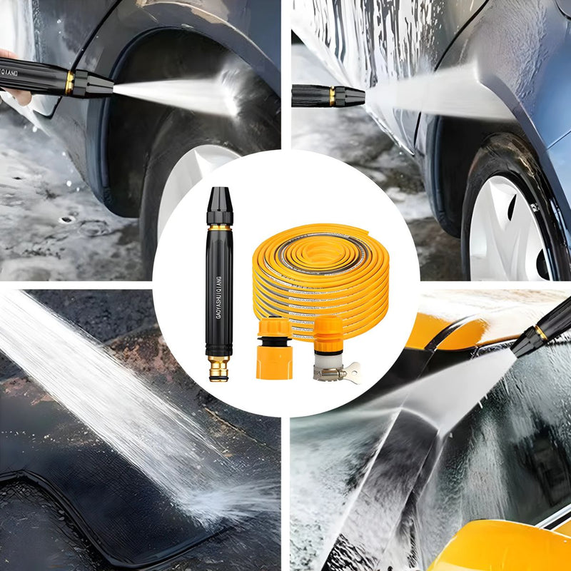 Manguera de agua de jardin con Boquilla Pulverizadora de Alta Presión (20 metros). Pistola de riego ajustable. Incluye conectores.