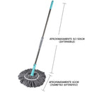 Trapeador Giratorio de Microfibra. Mopa Absorbente con Sistema de Autoescurrido Manual. Lampazo.