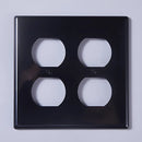 Tapa Plástica De Interruptor O Tomacorriente. Placa Cubierta Para Enchufe Doble. Color negro.