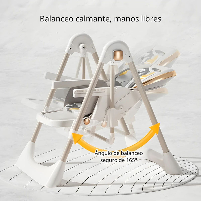 Silla de Comer para Bebes y niños. Silla Alta Multifuncional: Mecedora y Comedor Portátil. Respaldo Ajustable y Bandeja Desmontable.