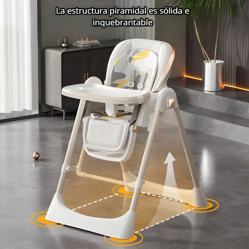 Silla de Comer para Bebes y niños. Silla Alta Multifuncional: Mecedora y Comedor Portátil. Respaldo Ajustable y Bandeja Desmontable.