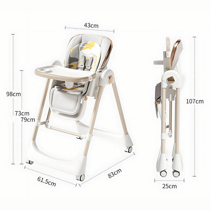 Silla de Comer para Bebes y niños. Silla Alta Multifuncional: Mecedora y Comedor Portátil. Respaldo Ajustable y Bandeja Desmontable.