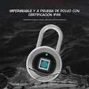 Candado Inteligente con Huella Digital Resistente al Agua IP65. Cuerpo Metálico Antirrobo. Smart lock.