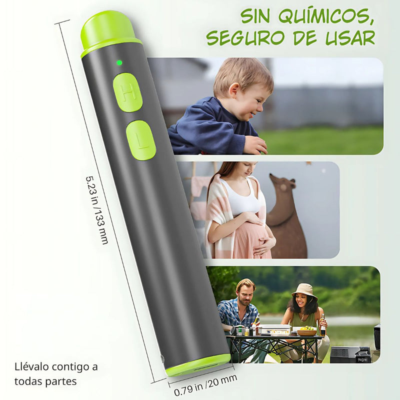 Aliviador de Picaduras de mosquitos e insectos. Recargable con Luz Azul y Calor. Sin Químicos, Seguro para Niños y Adultos.
