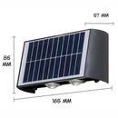 Lámpara Solar De Pared Con 4 LED. Luz Cálida Decorativa Para Exterior. Foco con panel solar.