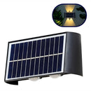 Lámpara Solar De Pared Con 4 LED. Luz Cálida Decorativa Para Exterior. Foco con panel solar.