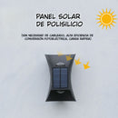 Lámpara Solar De Pared LED. Luz blanca y Cálida Decorativa Para Exterior. Foco con panel solar.