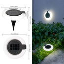 Lampara Solar LED Circular para jardín o exteriores. Luz blanca. Foco con panel solar para piso o caminos.