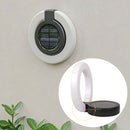 Lampara Solar LED Circular para jardín o exteriores. Luz cálida. Foco con panel solar para piso o caminos.