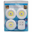 Luz Adhesiva Con Control Remoto (Set de 3 piezas). Iluminación Blanca COB Regulable con Temporizador.