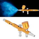 Aerógrafo Profesional Con Compresor integrado 110v Y Boquillas 0.2, 0.3 Y 0.5mm. Color Dorado. Ideal Para Uñas, Pasteles, Arte Y Tatuajes Temporales.