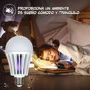Foco Mata Mosquitos. Lámpara Antimosquitos LED 16W Con Luz blanca y Ultravioleta. Bombillo Mata Insectos. Luz Nocturna Repelente.