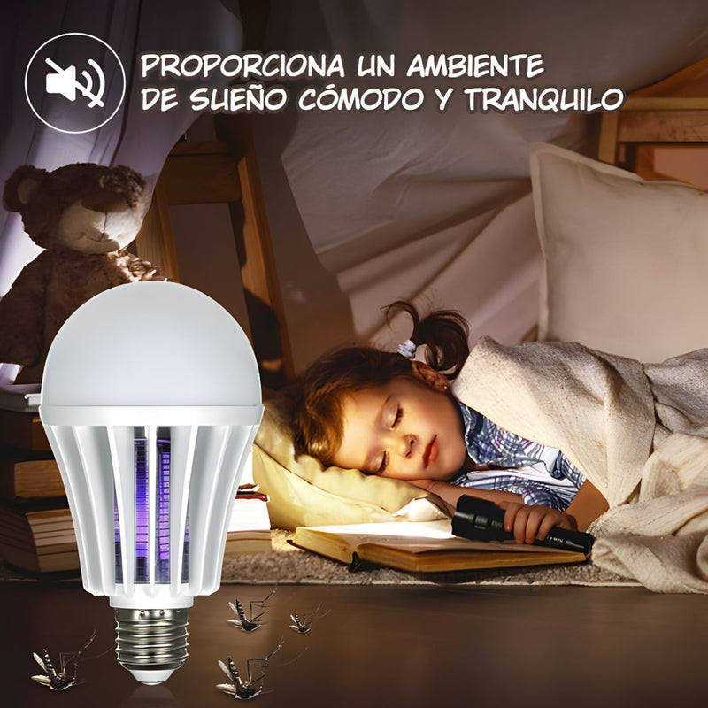Foco Mata Mosquitos. Lámpara Antimosquitos LED 16W Con Luz blanca y Ultravioleta. Bombillo Mata Insectos. Luz Nocturna Repelente.