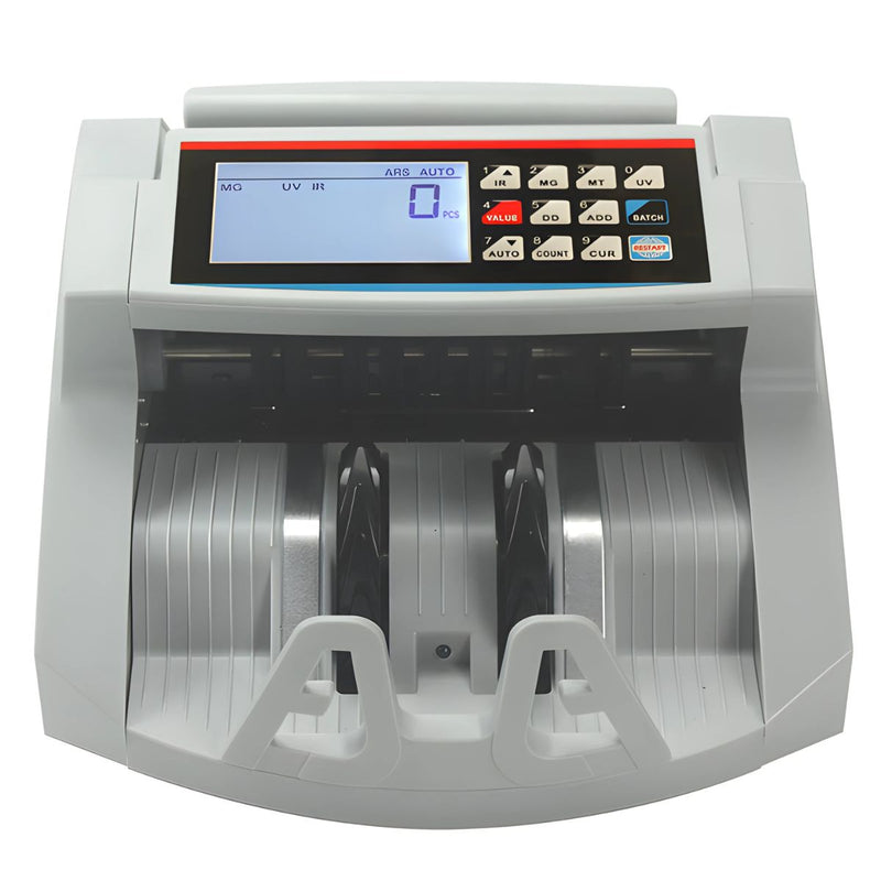 Contadora de Billetes Automática. Sumadora electrica con Detección UV/MG/IR, Pantalla LCD y Teclado Numérico 110V.