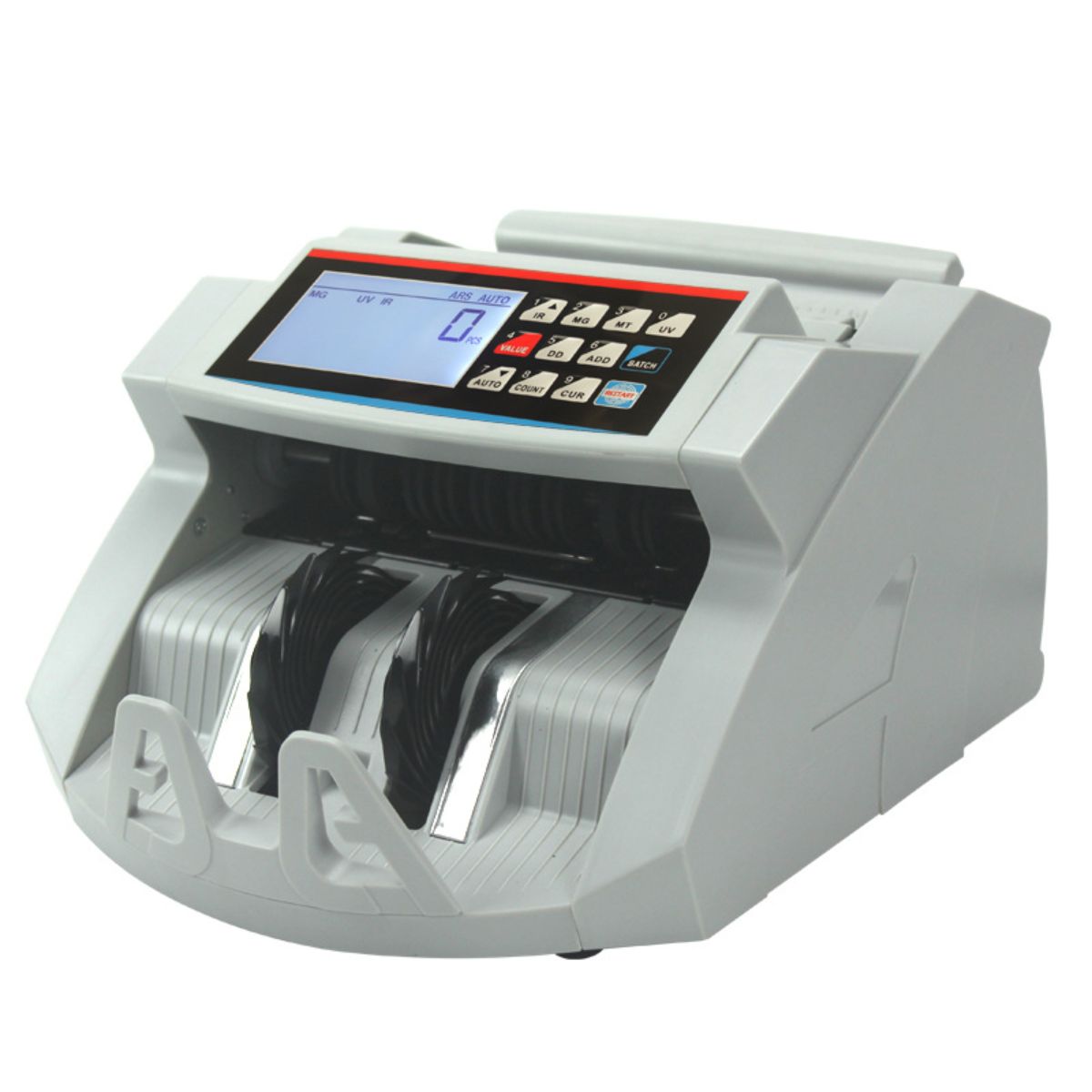 Contadora de Billetes Automática. Sumadora electrica con Detección UV/MG/IR, Pantalla LCD y Teclado Numérico 110V.