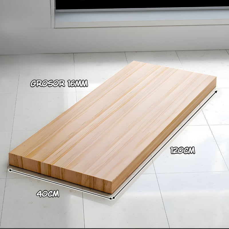 Repisa Flotante de Madera Natural Barnizada (Unidad). Repisa de pared. Tablilla 120x40cm. 16 mm grosor