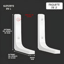 Soporte Metálico en L para Repisas 15x12.5cm. Escuadras de Pared Resistentes para Estantes Flotantes (PAR).