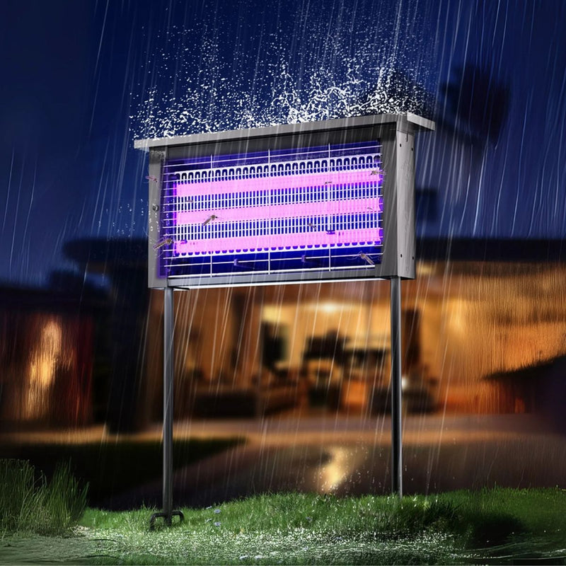 Lámpara Mata Insectos Solar 15W. Trampa para Mosquitos Con panel solar y Luz UV. Resistente al Agua IPX6 para Exteriores.