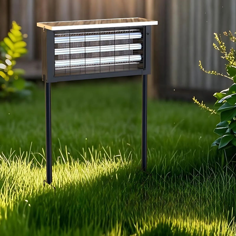 Lámpara Mata Insectos Solar 15W. Trampa para Mosquitos Con panel solar y Luz UV. Resistente al Agua IPX6 para Exteriores.