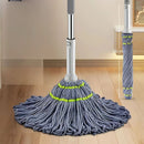 Trapeador Giratorio de Microfibra. Mopa Absorbente con Sistema de Autoescurrido Manual. Lampazo con Palo de Acero Inoxidable.