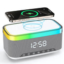 Reloj Despertador Digital con bocina Bluetooth. Cargador Inalámbrico para Celulares. Radio FM y Temporizador. Lampara de noche