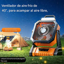 Ventilador abanico Portátil Recargable. Abanico para Camping y Exteriores. Luz LED de Emergencia. Power Bank Integrado. 5400mAh (4-9h)