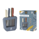 Cuchillos de Cocina. Juego de 6 Piezas. Acero Inoxidable Afilado y Ergonómico. Set Profesional con Base Organizadora.