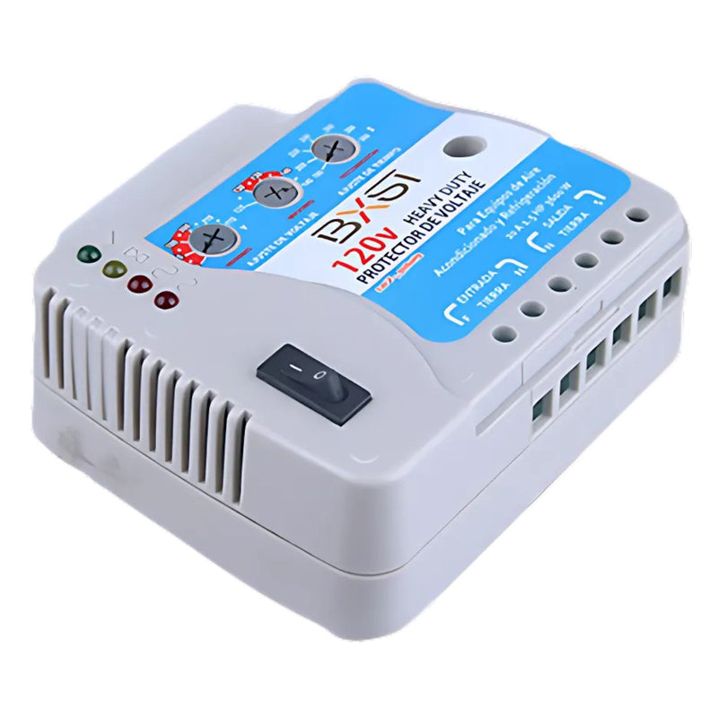 Protector de Voltaje 120V Heavy Duty. Para Aire Acondicionado y Refrigeración. Potencia 2400W.