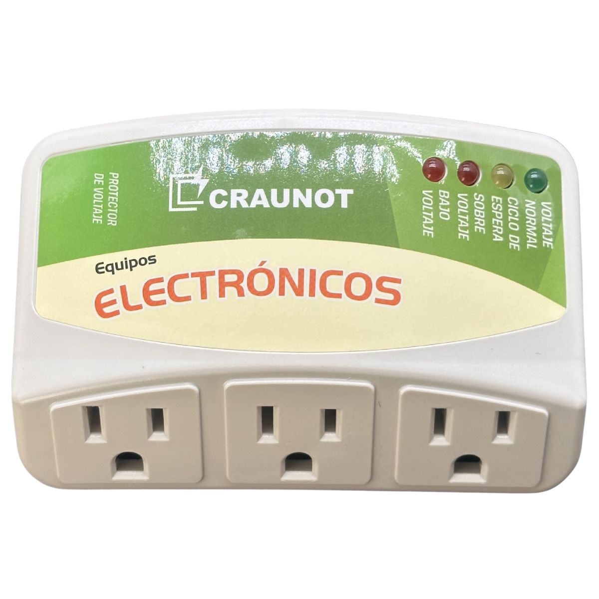 Protector De Voltaje Enchufable 110V Con 3 Toma. Supresor De Picos Para Equipos Electrónicos.