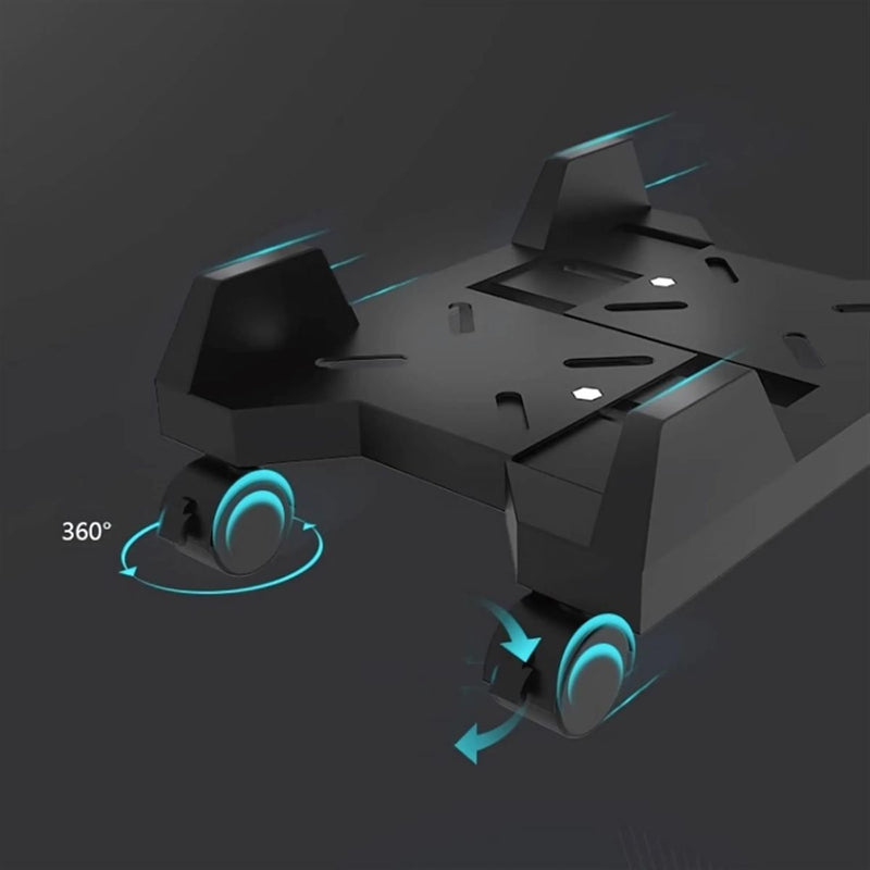 Base de CPU gamer Soporte Ajustable Ruedas 360°. Base Móvil con Bloqueo. Capacidad hasta 20kg.