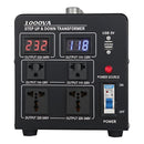 Transformador Eléctrico 1000VA. Convertidor De Voltaje Monofásico 110V-220V con Pantalla Digital y USB 5V.