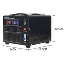 Transformador Eléctrico 5000VA. Convertidor De Voltaje Monofásico 110V-220V con Pantalla Digital y USB 5V.