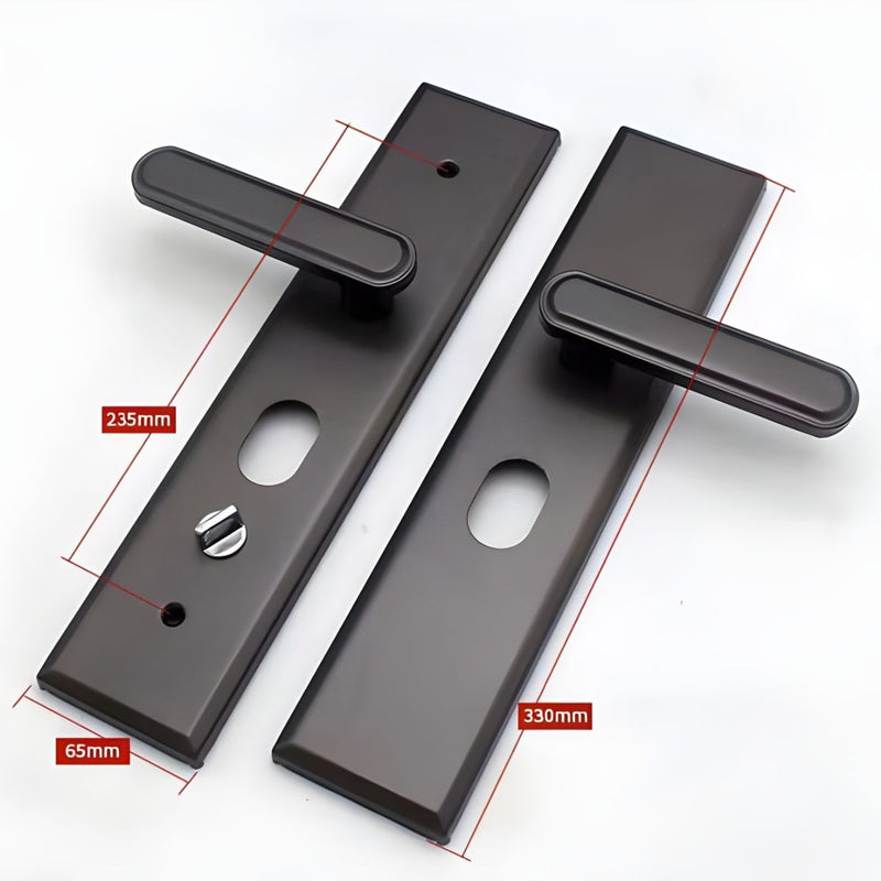 Manija De Puerta Móvil Doble (Interior Y Exterior) Antirrobo De Alta Seguridad Para Puertas De 5 Cm.  Apertura Izquierda o Derecha. Color Negro.