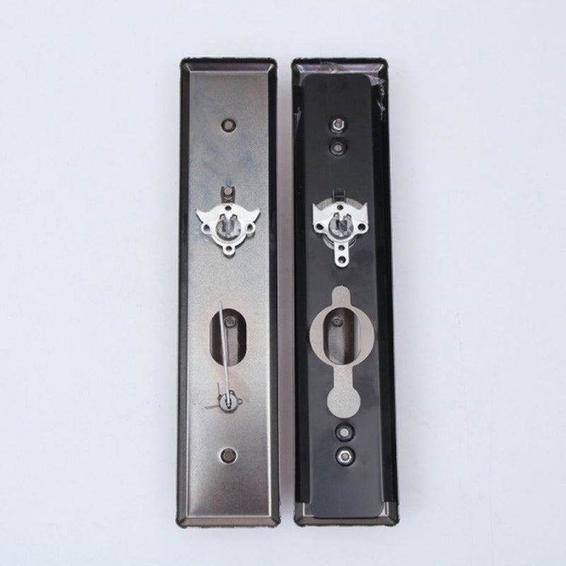 Manija De Puerta Móvil Doble (Interior Y Exterior). Tirador Antirrobo De Seguridad.  Apertura Izquierda o Derecha. Color Plateado. 330x70mm