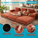 Sofá Modular Luxury de 3 Puestos Empacado al Vacío. Espuma 3D y 32D de Alta Densidad con Fundas parcialmente removibles (308x100x65cm). Color anaranjado.