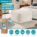 Ottoman Empacado al Vacío con Espuma 32D de Alta Densidad (65x48x27cm). Puff reposapiés. Color beige claro.