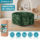 Ottoman Empacado al Vacío con Espuma 32D de Alta Densidad (65x48x27cm). Puff reposapiés. Color verde.