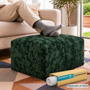 Ottoman Empacado al Vacío con Espuma 32D de Alta Densidad (65x48x27cm). Puff reposapiés. Color verde.