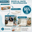 Sillón Individual Empacado al Vacío con Espuma 32D de Alta Densidad y Fundas Removibles (80x95x65cm). Color beige claro.