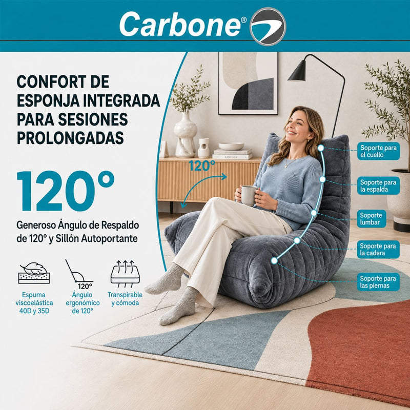 Sillón Individual Empacado al Vacío con Espuma 32D de Alta Densidad y Fundas Removibles (80x95x65cm). Color gris oscuro.