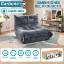 Sillón Individual Empacado al Vacío con Espuma 32D de Alta Densidad y Fundas Removibles (80x95x65cm). Color gris oscuro.