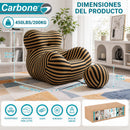 Sillón Moderno Individual Empacado al Vacío con Fundas Removibles y Lavables (105x123x92cm). Diseño Rayado.